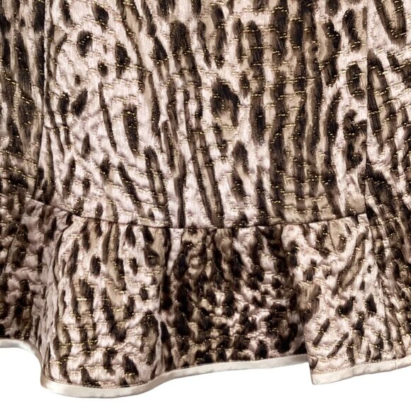 Rebecca Taylor NWT Animal Print Mini Skirt US 8 Silk Wool Blend Lined Quilted - Picture 7 of 7